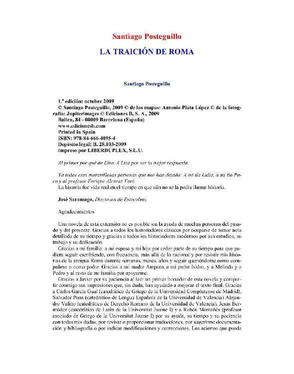 Portada de La Traición de Roma